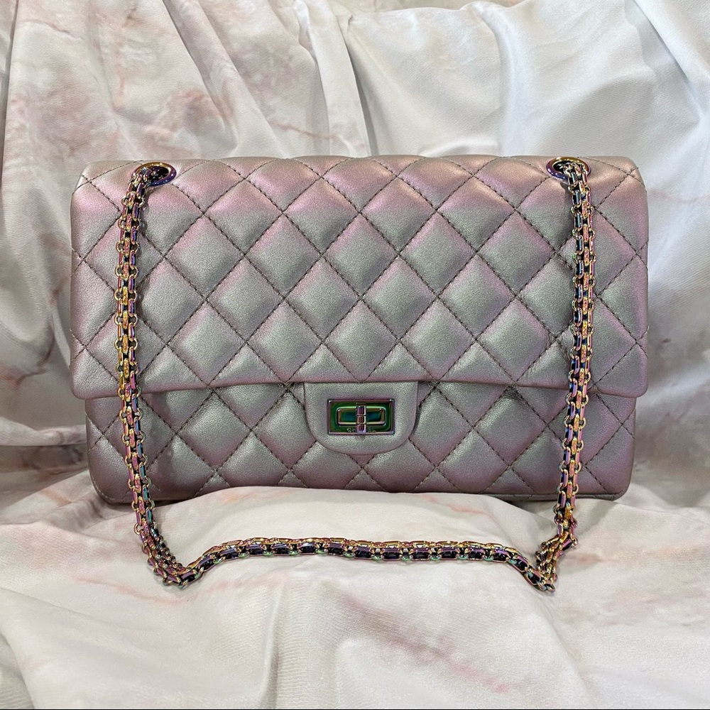 Chanel 17K Iridescent Lambskin 2.55 Reissue 226 Rainbow Hardware Double Flap Bag